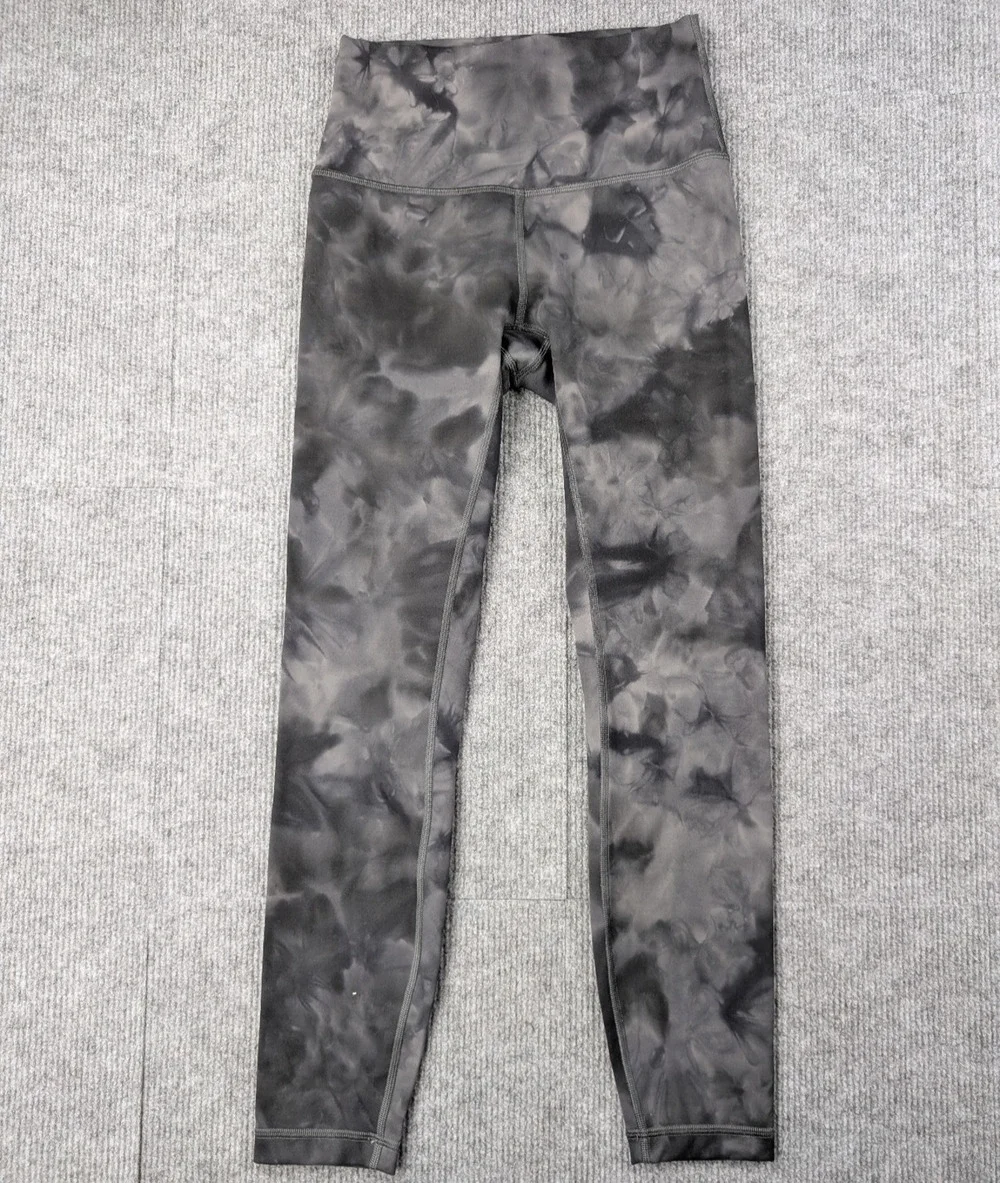 Lululemon Wunder Train Leggings Womens 4 Diamond Dye Gray Athleisure Workout Gym